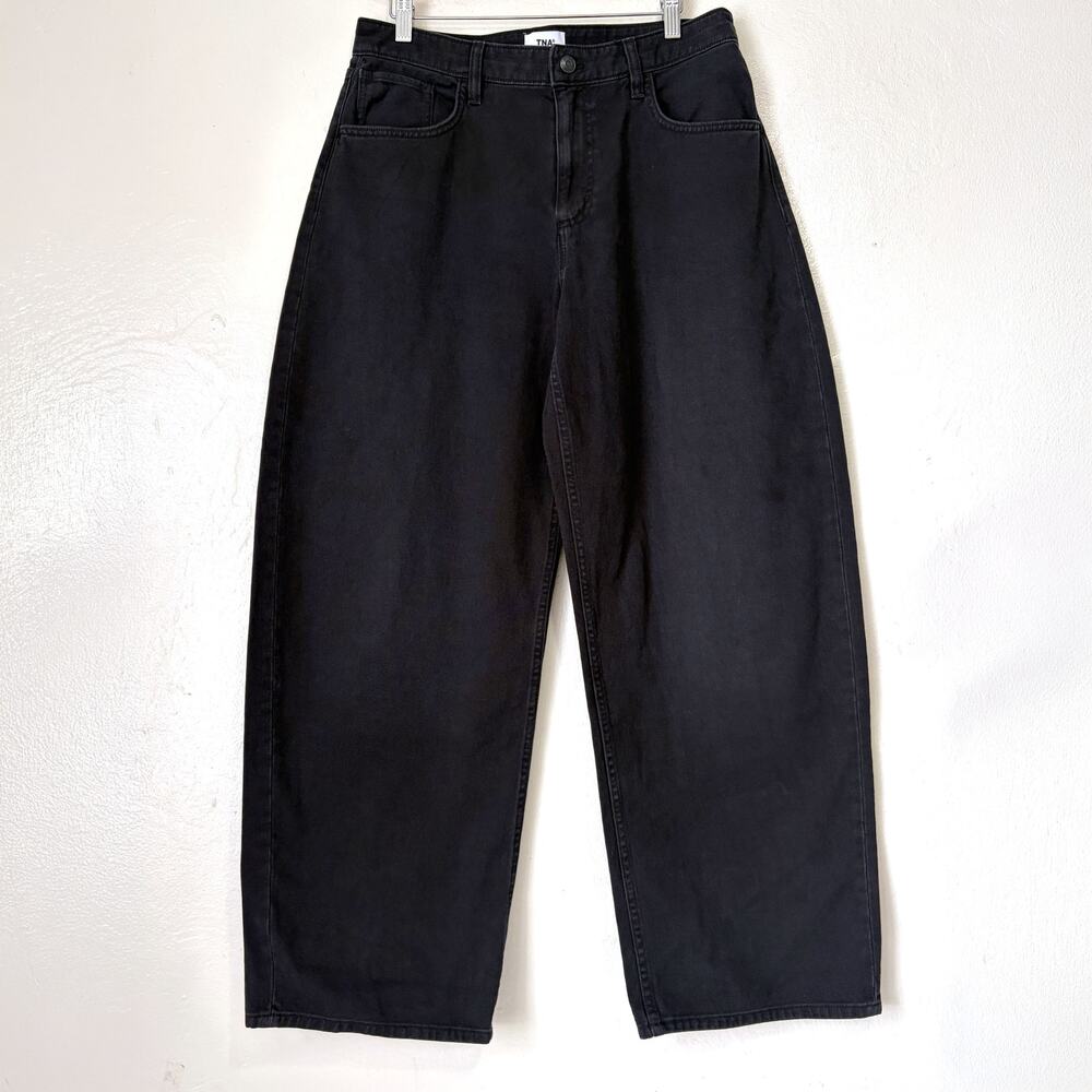TNA Aritzia Keller Cotton Twill Barrel Leg Pants Faded Black Size 6